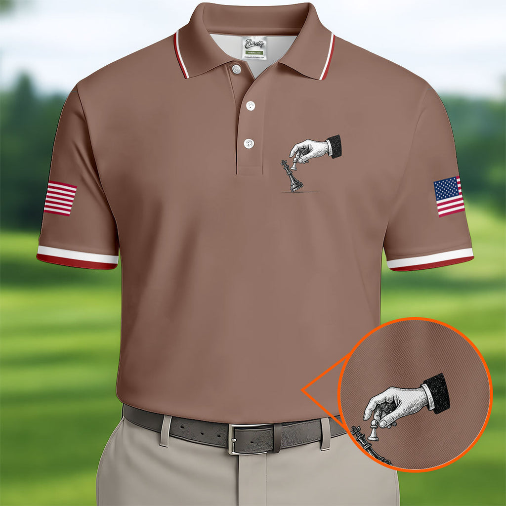 Protest Checkmate Chess 250 Years Patriotic Golf Shirt, Golf Shirts For Men, 4th Of July Golf Shirt