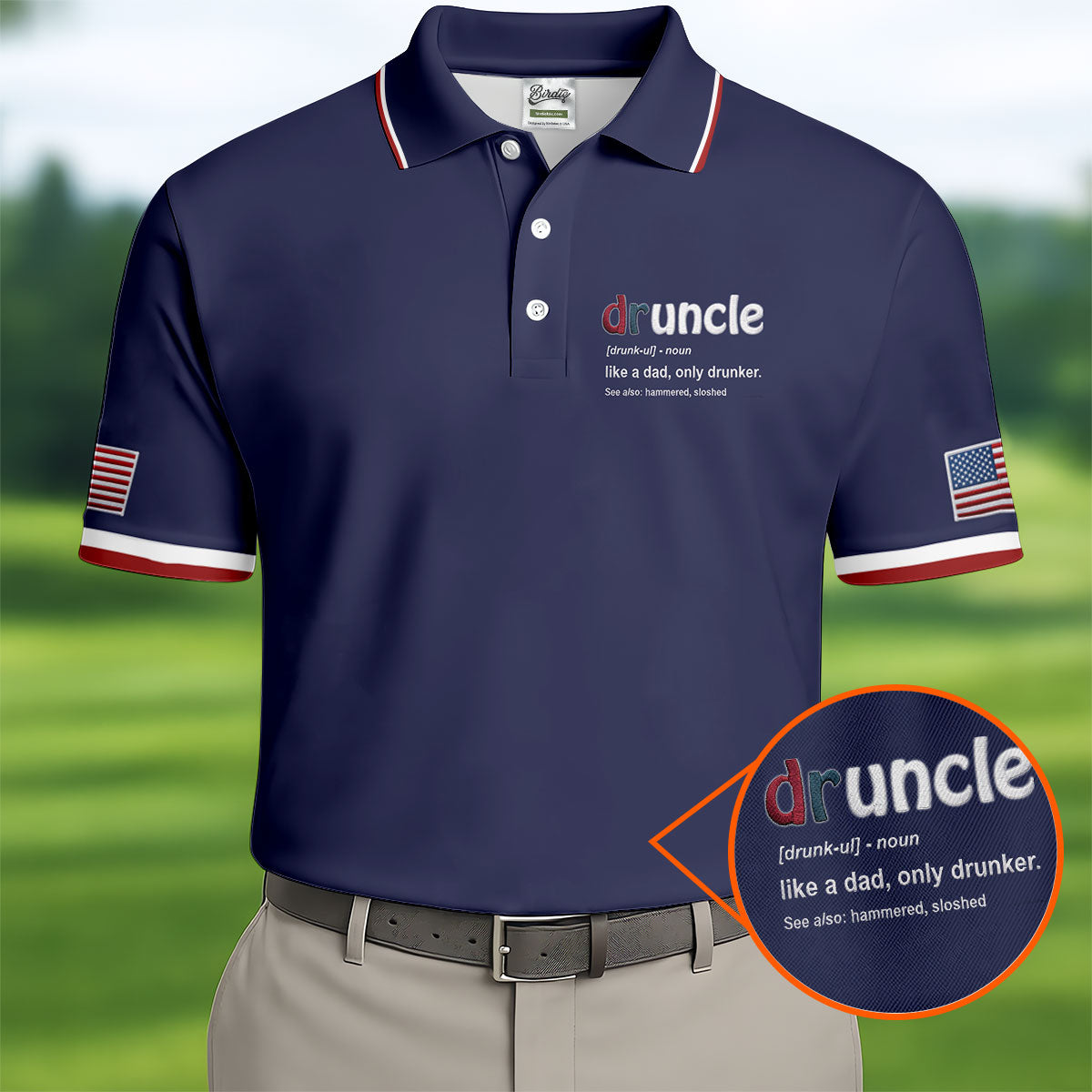 Druncle Like A Dad Only Drunker Father's Day Golf Shirt, Men's Funny Golf Shirts, Golf Gift For Dad