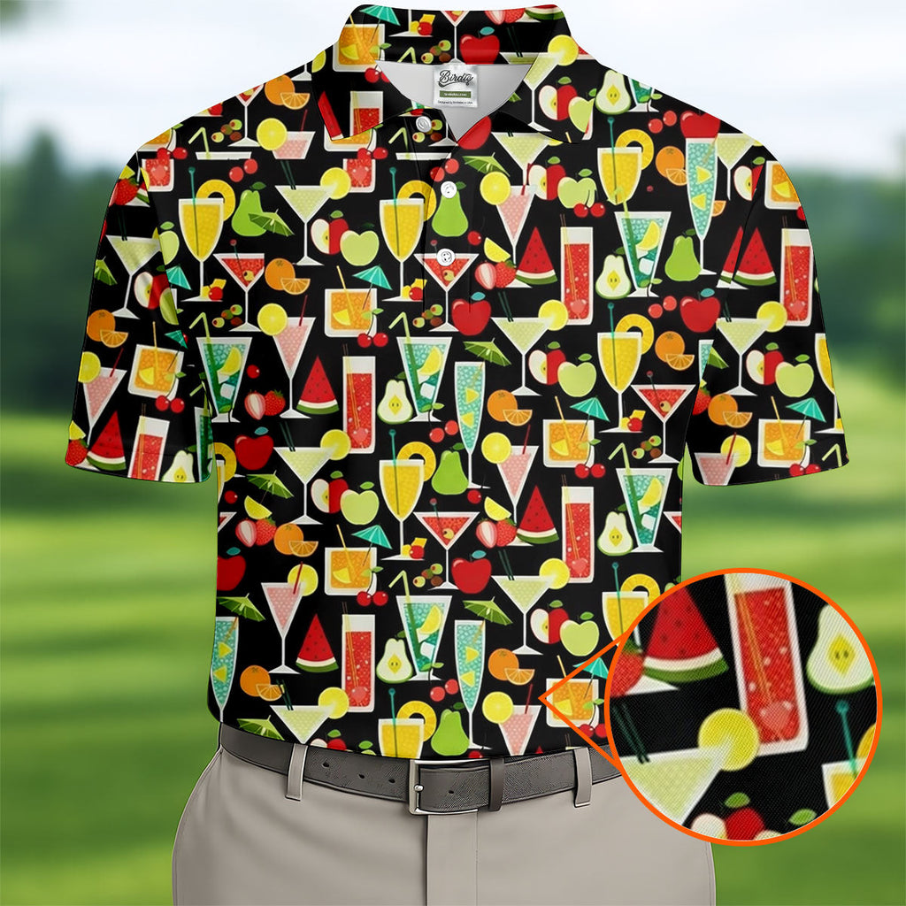 Refreshing Summer Cocktails Funny Golf Shirt, Summer Drinks Golf Tops For Men, Golf Shirts For Men