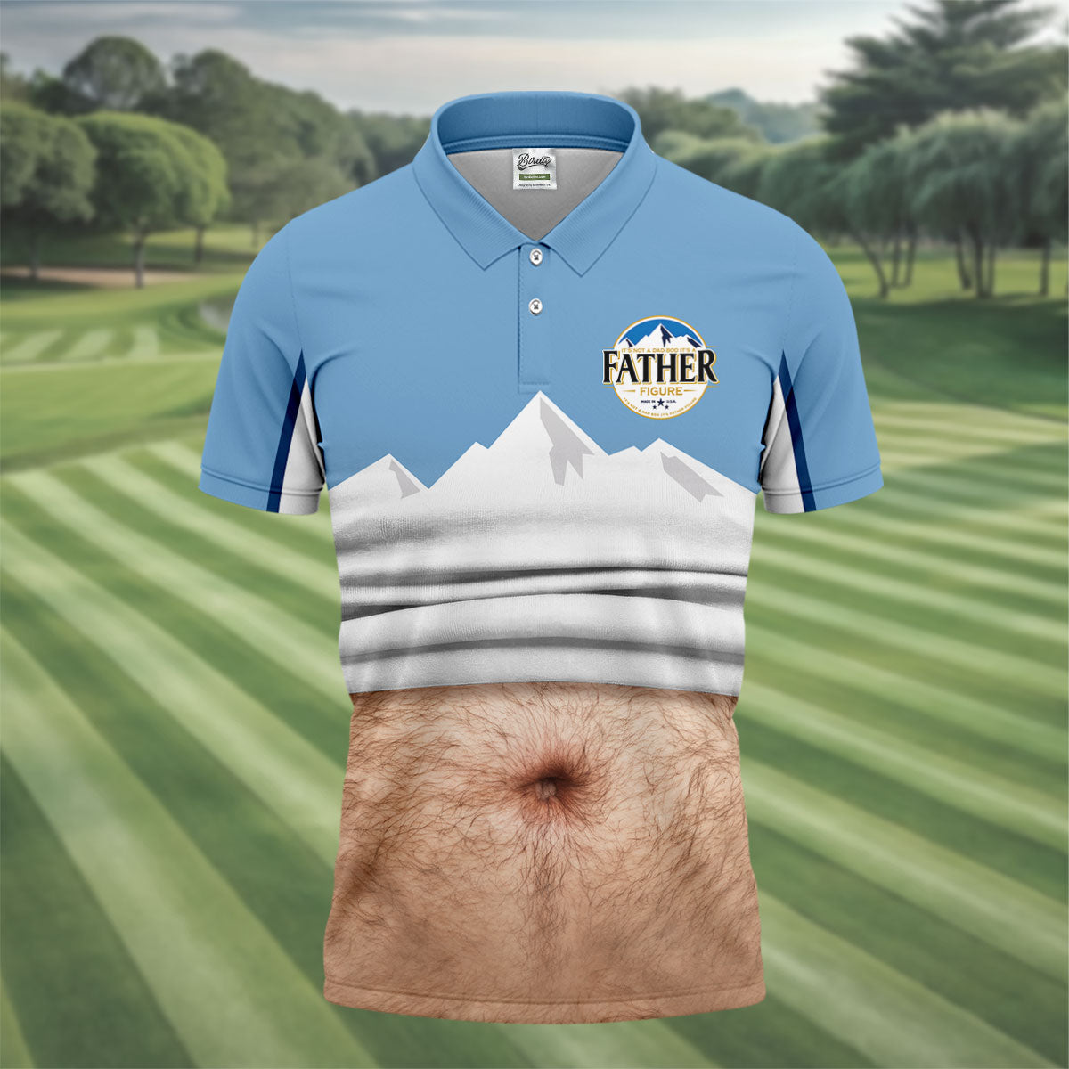 It's Not A Dad Bod It's A Father Figure Men's Funny Golf Polo Shirts, Father's Day Golf Shirt, Golf Gift For Dad