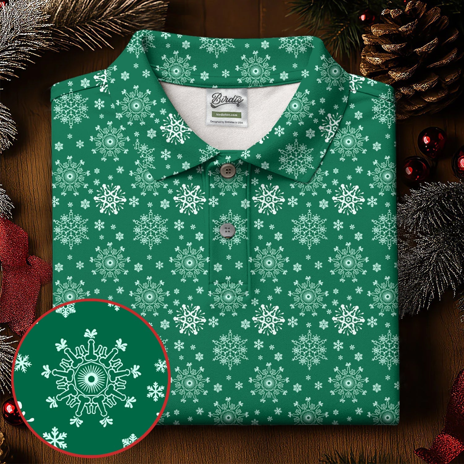 Dirty Funny Adult Humor Snowflakes Green Golf Shirt, Fun Men's Golf Polos, Christmas Golf Shirt, Polo Shirts For Men