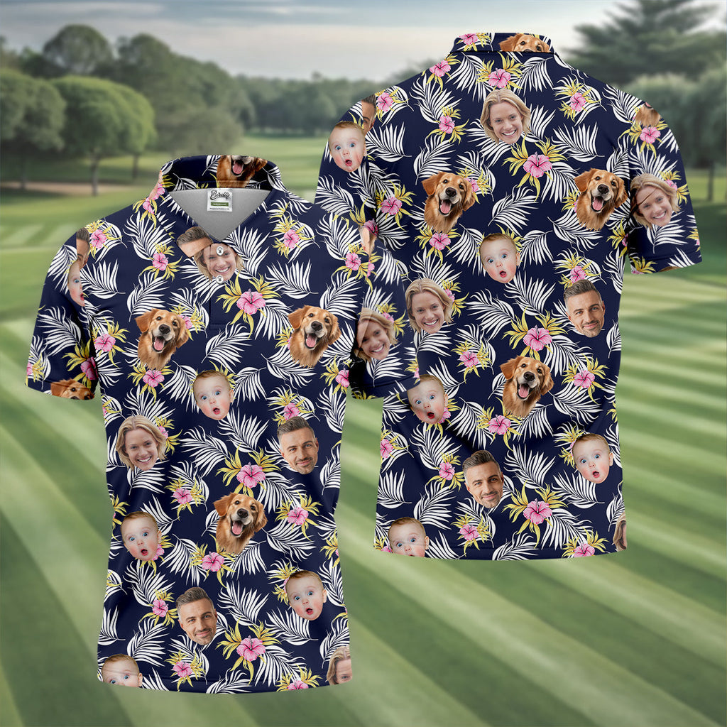 Hawaiian Golf Shirts, Floral Seamless Pattern, Hawaiian Shirts With Faces, Mens Tropical Shirts