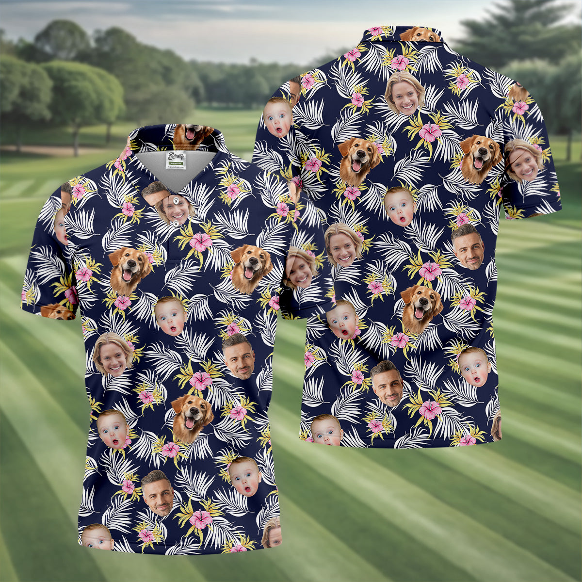 Hawaiian Golf Shirts, Floral Seamless Pattern, Hawaiian Shirts With Faces, Mens Tropical Shirts