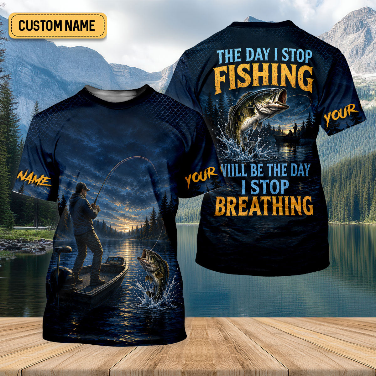 I Stop Fishing The Day I Stop Breathing UPF Shirt, Long Sleeve Fishing Shirt, Mens Fishing Shirts