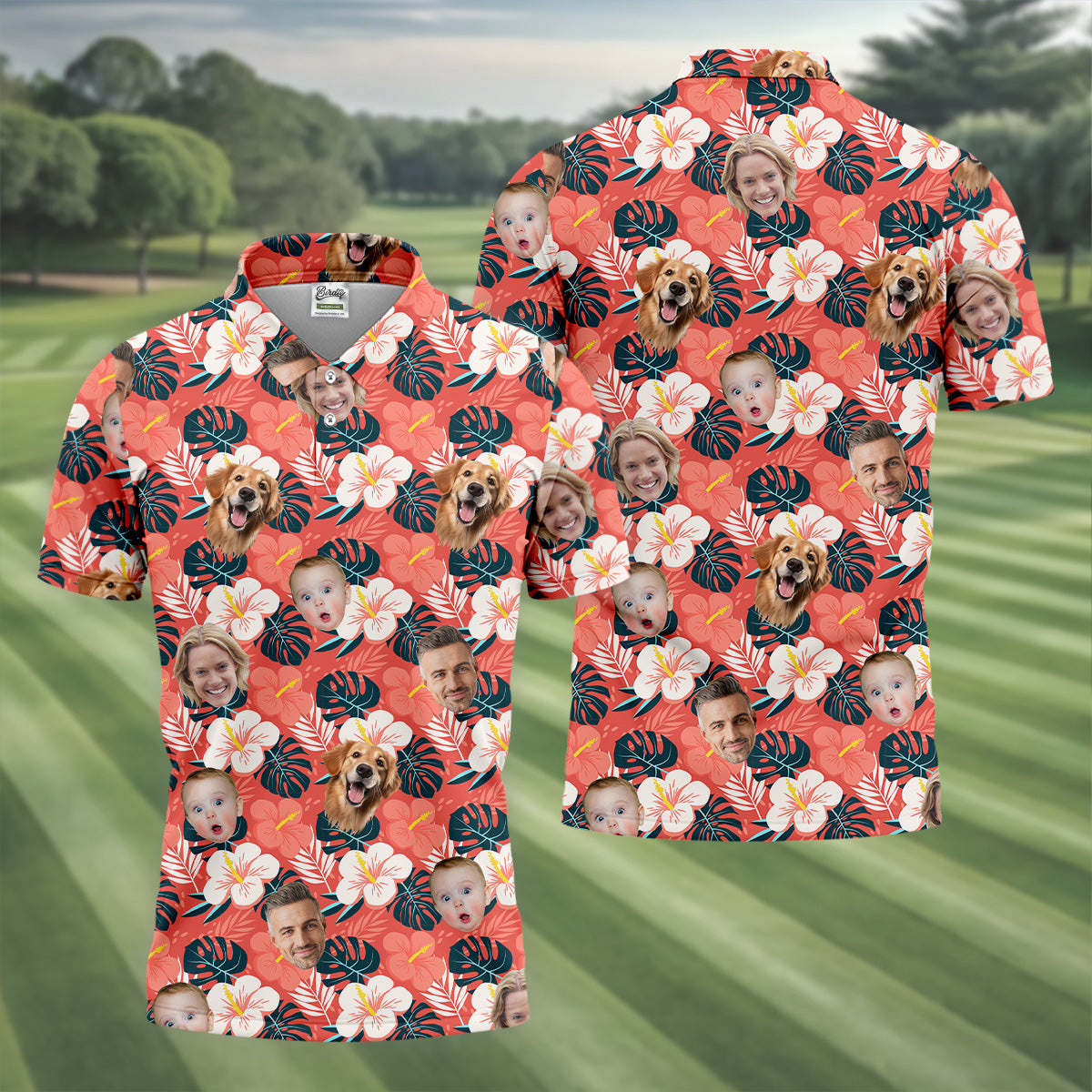Mens Hawaiian Golf Shirts, Custom Hawaiian Shirt With Face, Men's Long Seeve Golf Shirts, Best Golf Gifts Men