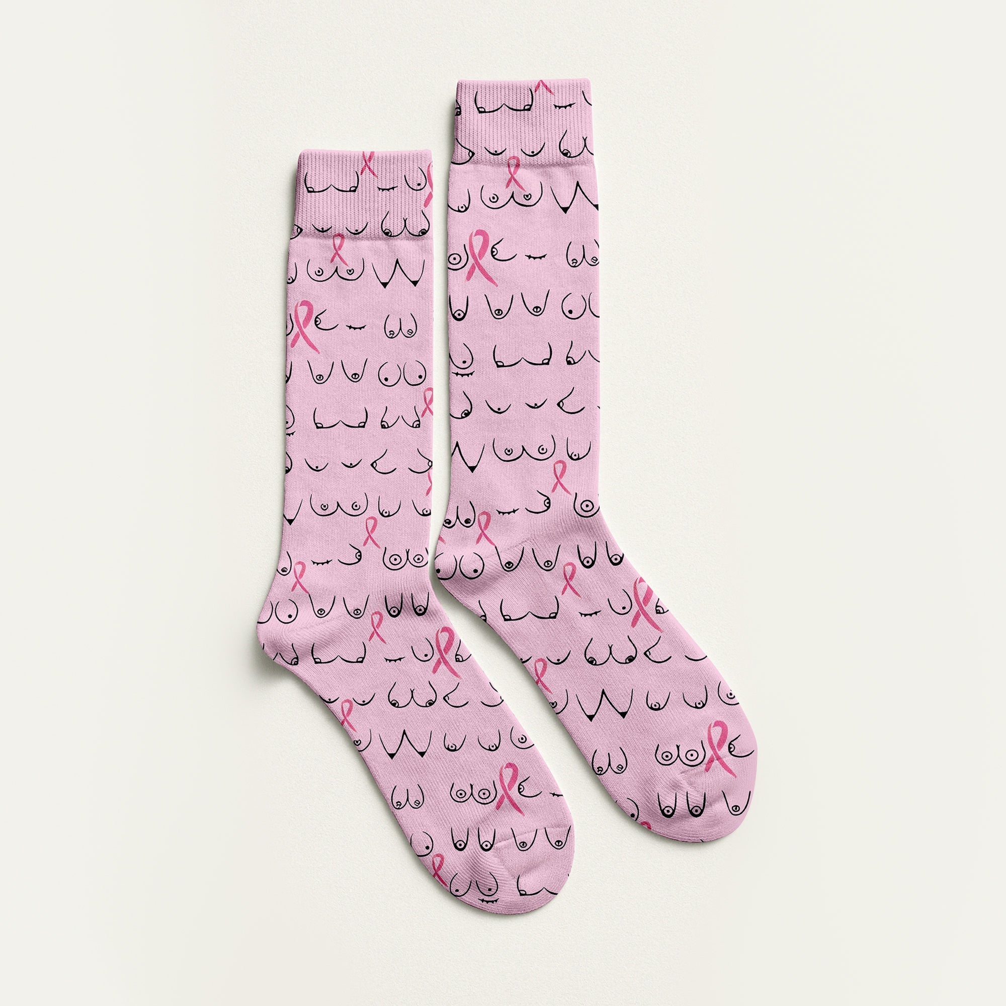 Funny Pink Men's Golf Shirt With Socks Free, Breast Cancer Awareness Gift