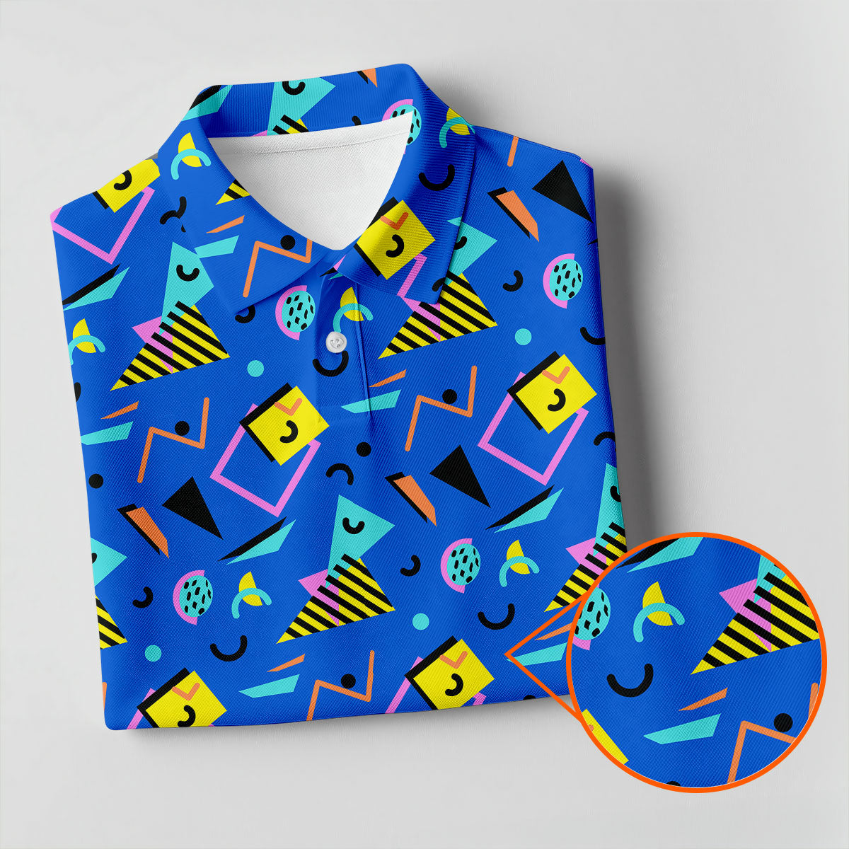 Playful Geometric Memphis Style Golf Tops For Men, Polo Shirts For Men, Golf Shirts For Men