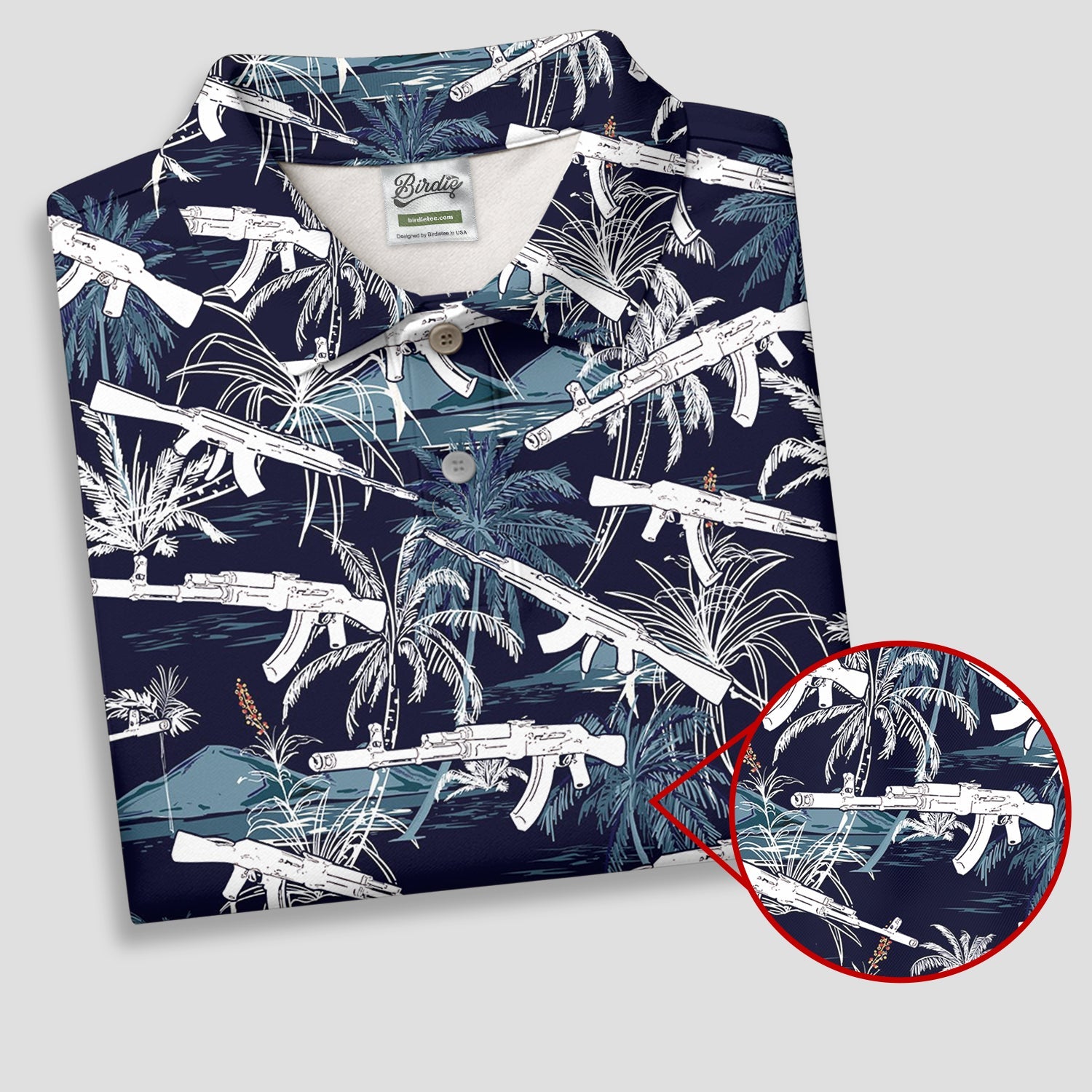 Dark Blue Color Army Theme Hawaiian Golf Polo, Golf Shirts For Men, Polo Shirts For Men