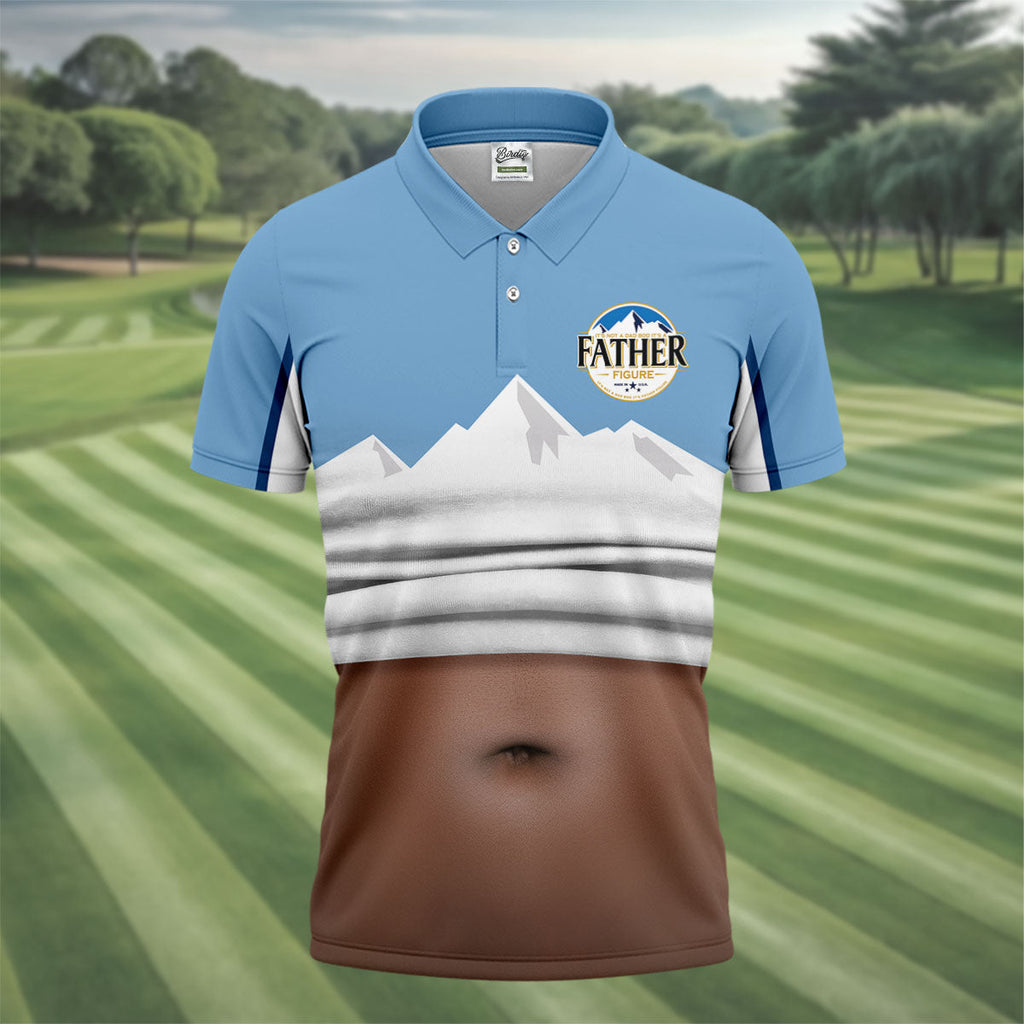 It's Not A Dad Bod It's A Father Figure Men's Funny Golf Polo Shirts, Father's Day Golf Shirt, Golf Gift For Dad