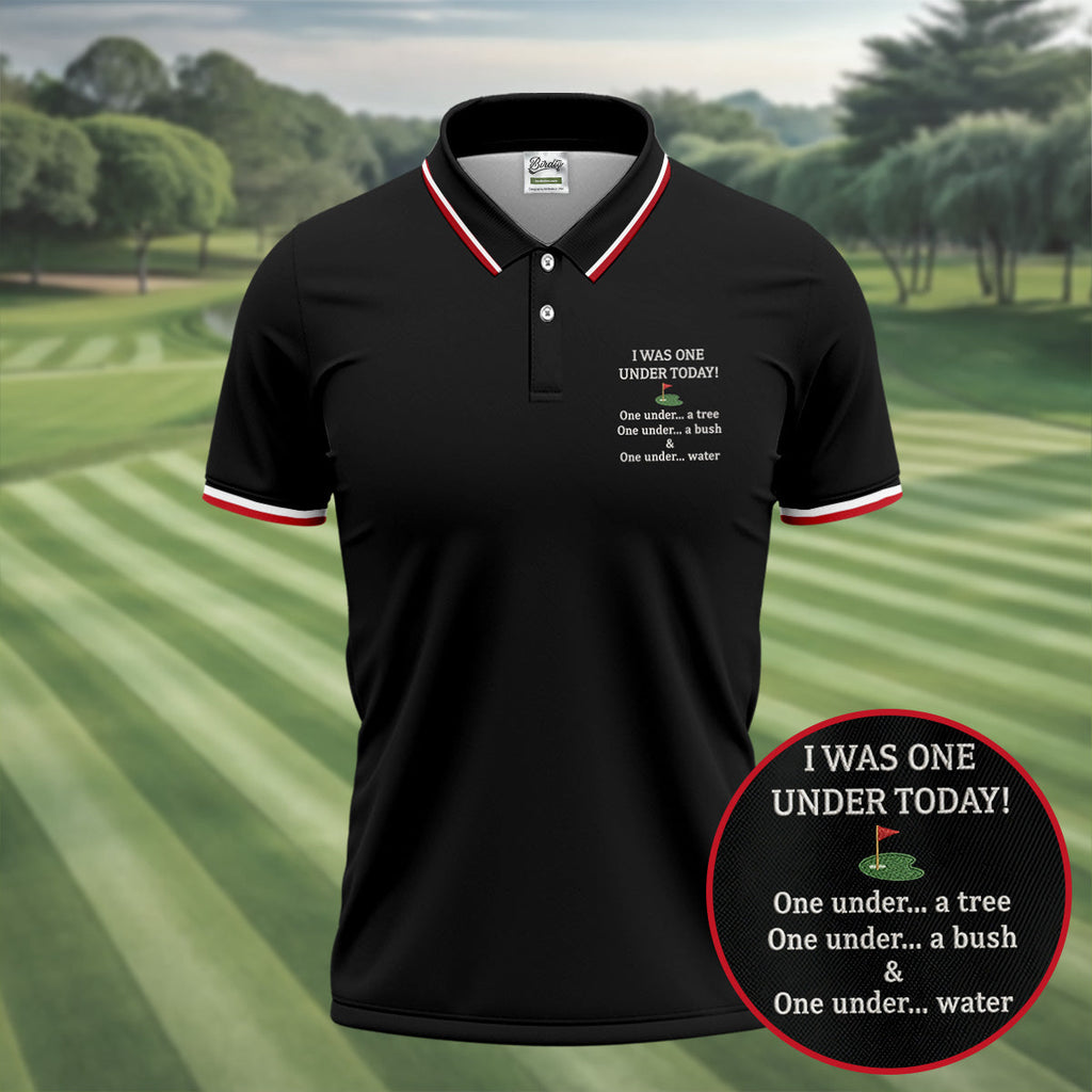I Was One Under Today Black Golf Shirt, Funny Golf Shirt, Golf Shirts For Men, Polo Shirts For Men