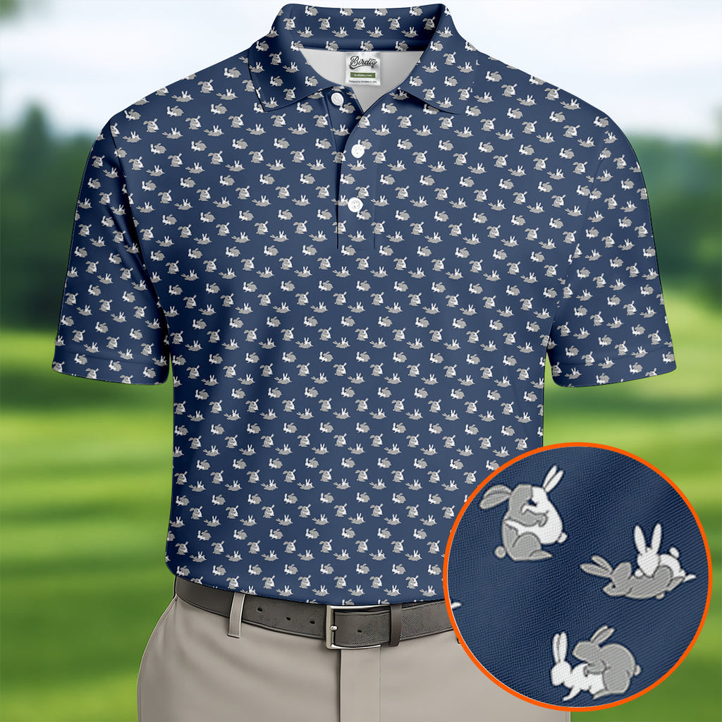 Rabbit Couple Naughty Position Men's Funny Golf Shirts, Valentines Golf Gift, Golf Shirts For Men
