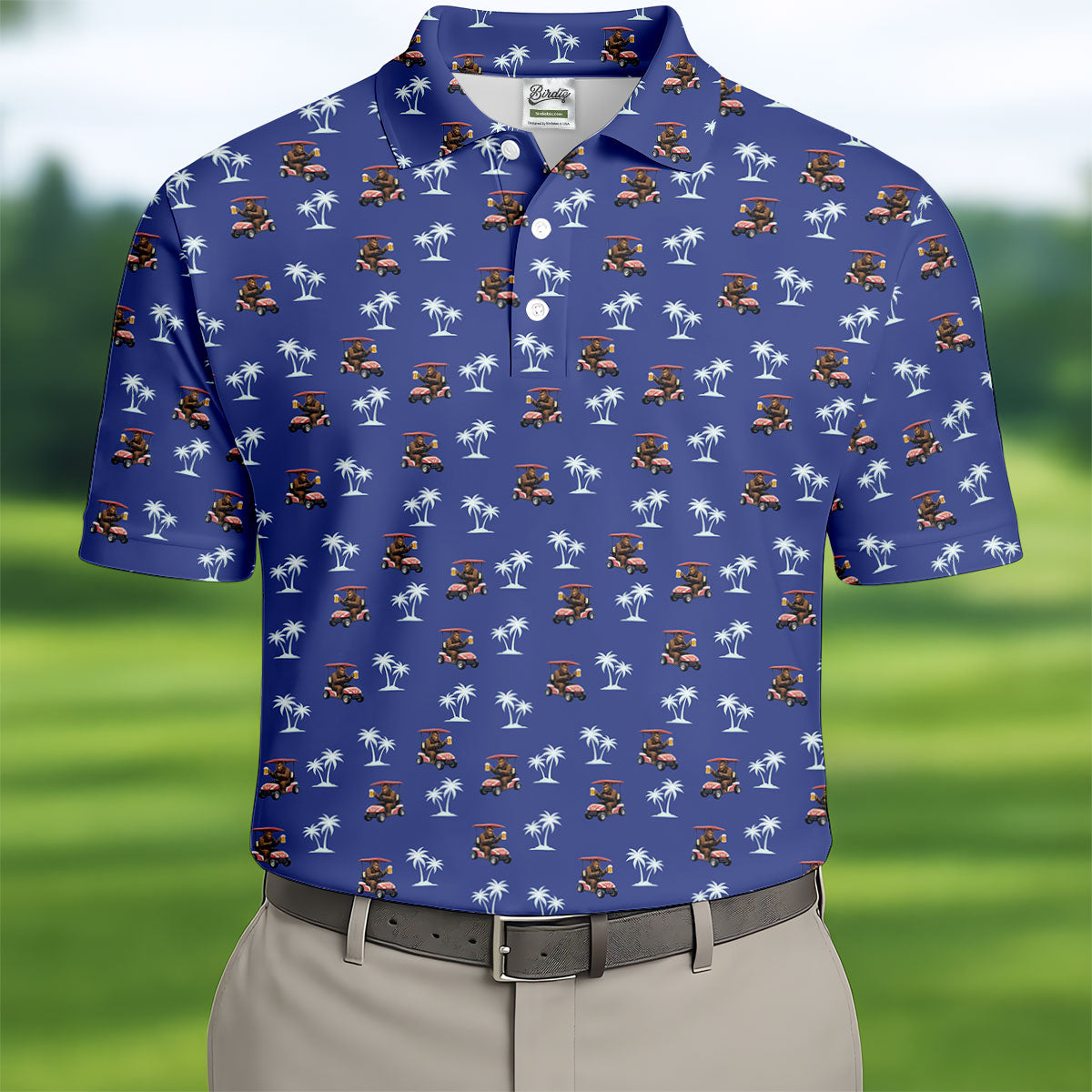 Sasquatch Beer Golf Tropical Golf Shirt, Men's Funny Golf Shirts, Golf Shirts For Men, Polo Shirts For Men