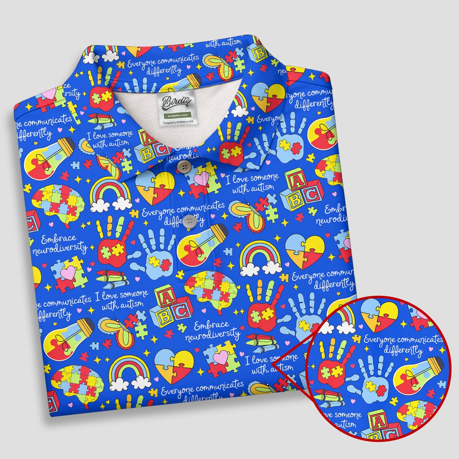 I Love Someone With Autism Blue Golf Shirt, Autism Awareness Color Ladies Golf Shirts, Ladies Golf Polos