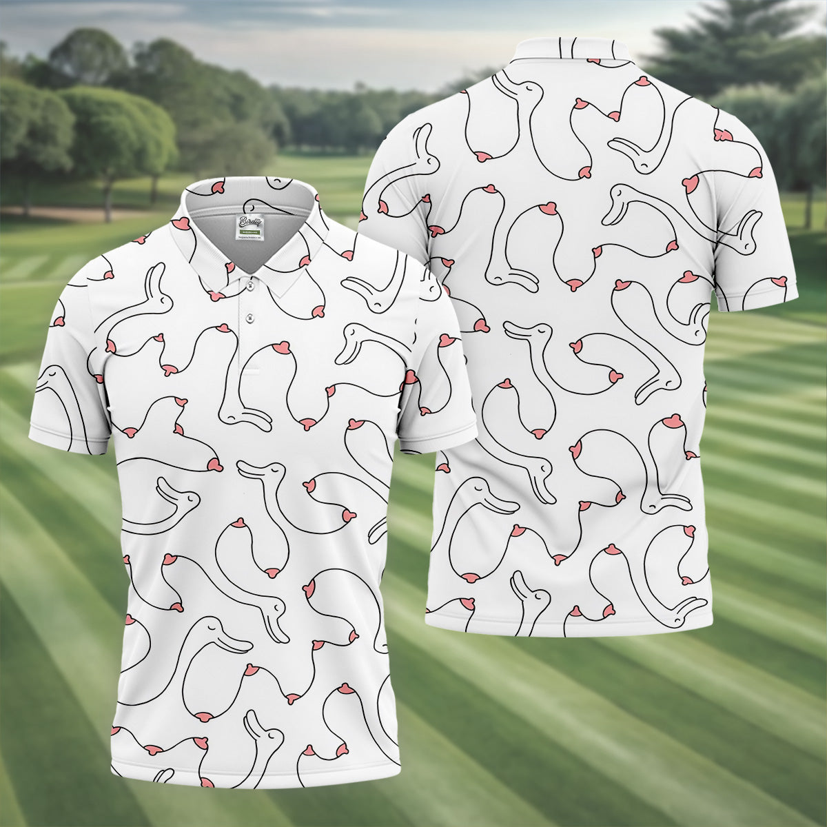 Funny Goose Golf Polos For Men, Fun Golf Shirt, Cool Golf Gift, Golf Gift For Men, Polo For Men