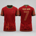 Moroccan Fooball Shirt, Moroccan Zellige Tile V-Neck For Men Football Lover, Football Gifts
