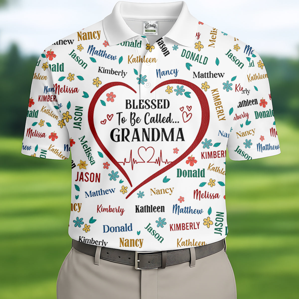 Blessed To Be Call Grandma Custom Name Golf Tops For Men, Cute Golf Outfit, Polo Shirts For Men, Golf Gift For Men