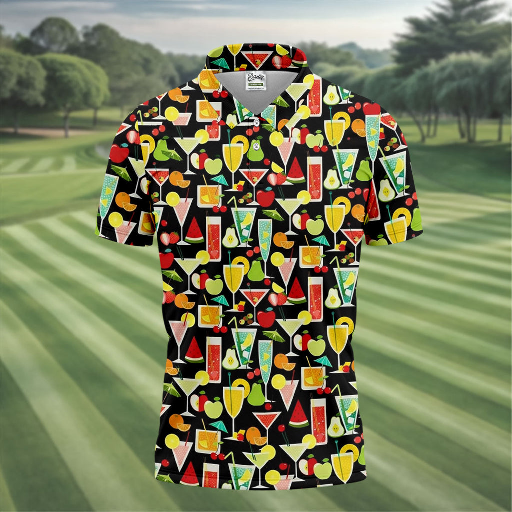Refreshing Summer Cocktails Funny Golf Shirt, Summer Drinks Golf Tops For Men, Golf Shirts For Men