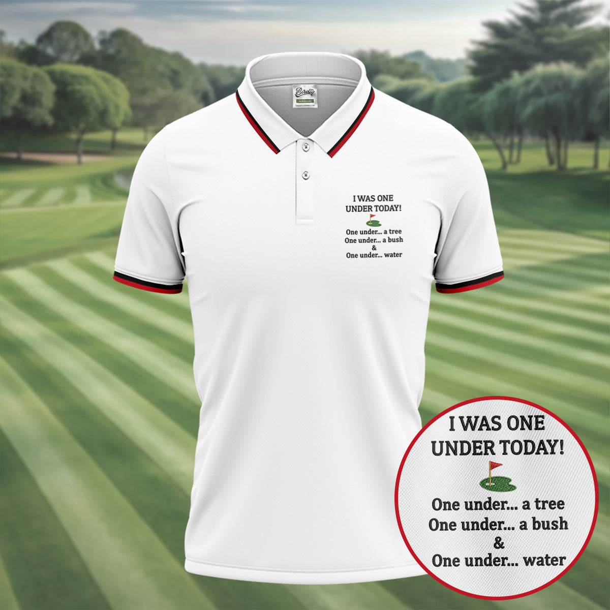 I Was One Under Today White Golf Shirt, Funny Golf Shirt, Golf Shirts For Men, Polo Shirts For Men