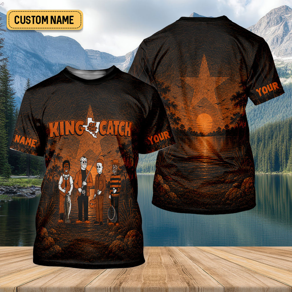King Of The Catch Horror Character UPF Shirt, Womens Fishing Shirt, Halloween Fishing Shirt