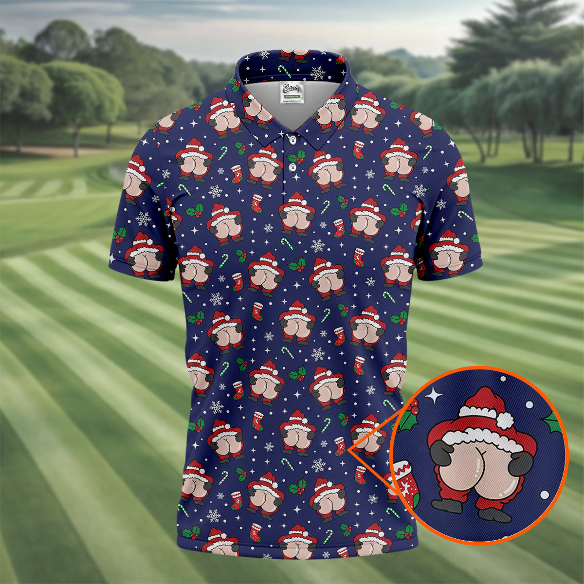 Funny Santa Christmas Golf Tops For Men, Christmas Golf Shirt, Polo Shirts For Men, Golfing Apparel
