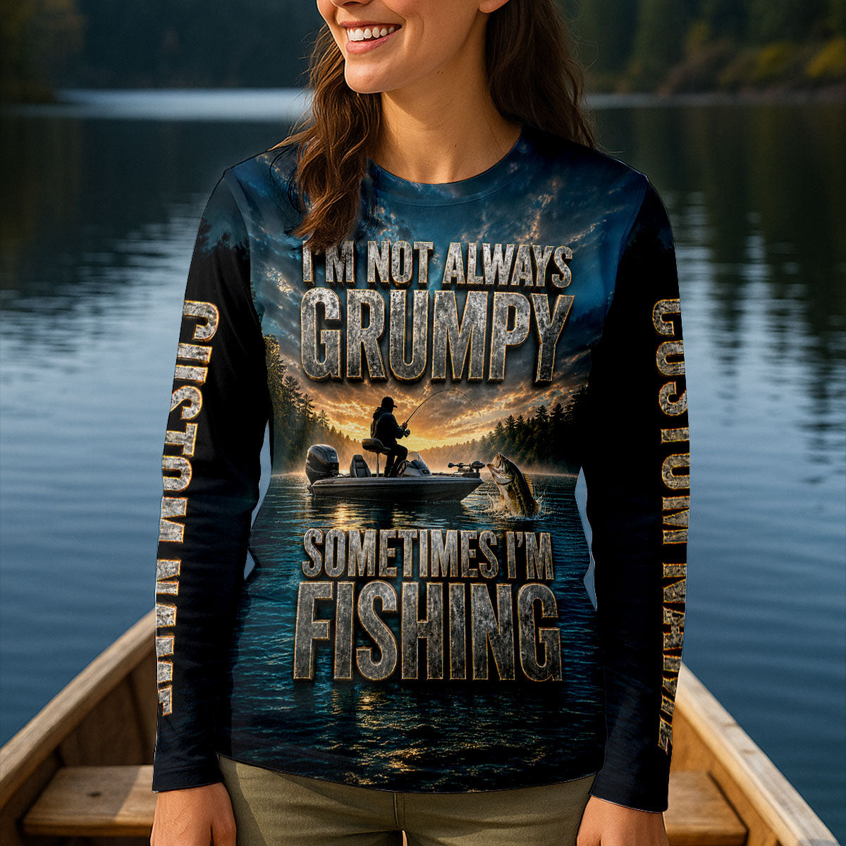 Im Not Always Grumpy Sometimes Im Fishing UPF Shirt, Fishing Shirts For Women, Fishing Shirt