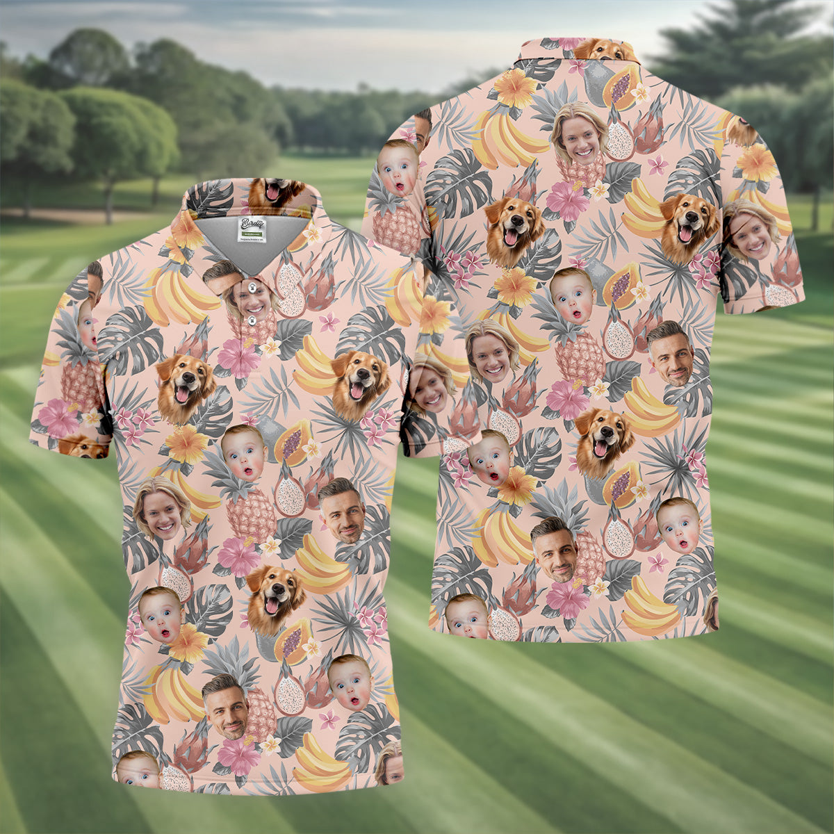 Pink Tropical Fruit, Vintage Hawaiian Shirts, Hawaiian Golf Shirts, Custom Pet Shirt, Best Golf Gifts Men