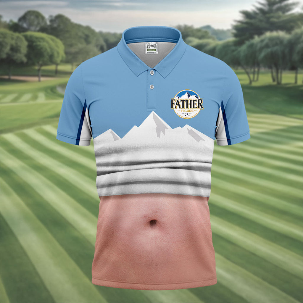 It's Not A Dad Bod It's A Father Figure Men's Funny Golf Polo Shirts, Father's Day Golf Shirt, Golf Gift For Dad
