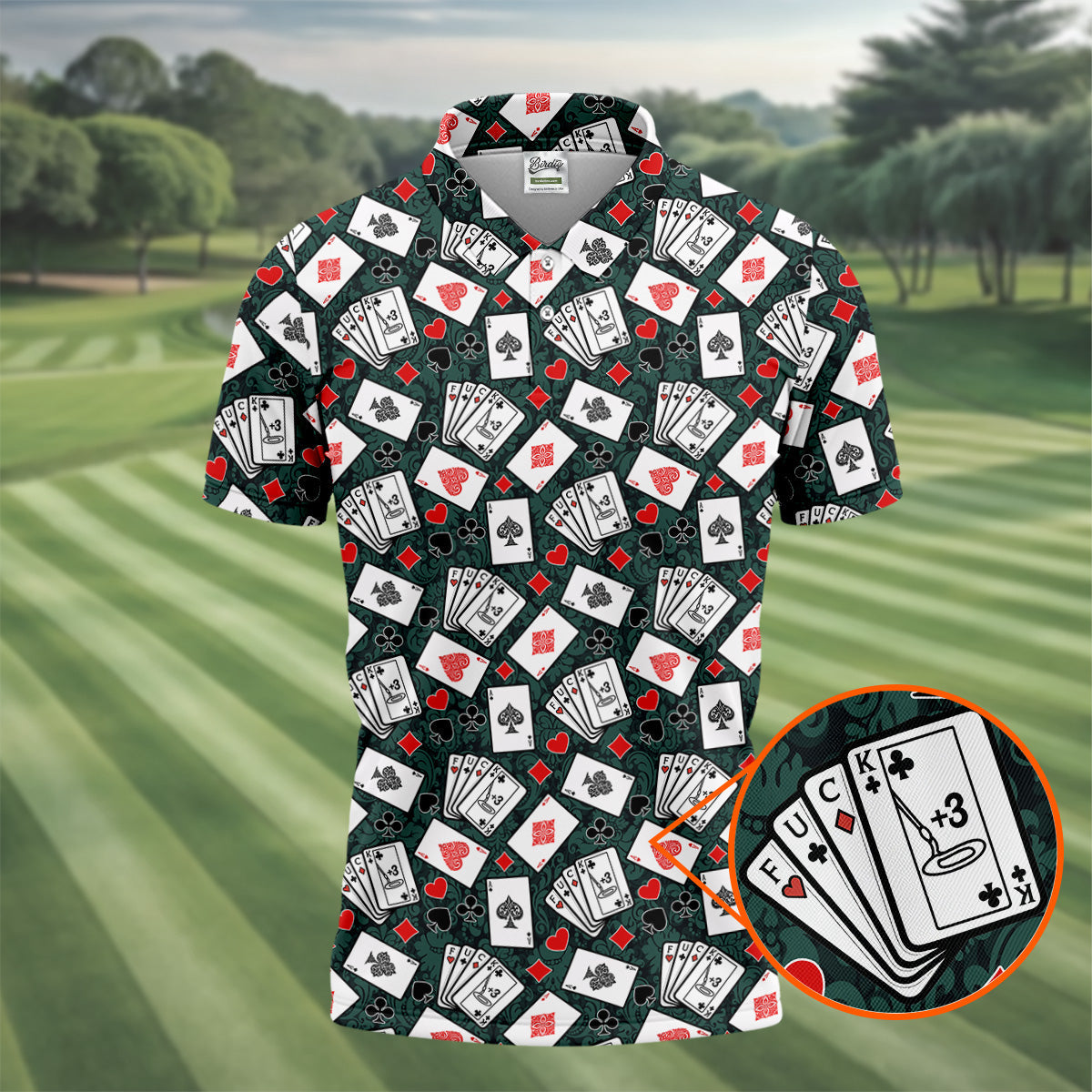Funny F*ck Three Putts Cards Casino Themed Golf Tops For Men, Polo ShirtFor Men, Golf Shirts For Men