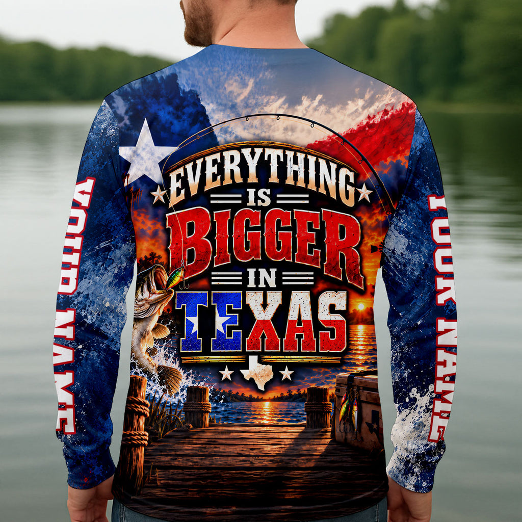 Everything Is Bigger In Texas Cowboy UPF Shirt, Fishing Shirts For Men, Fishing Shirt