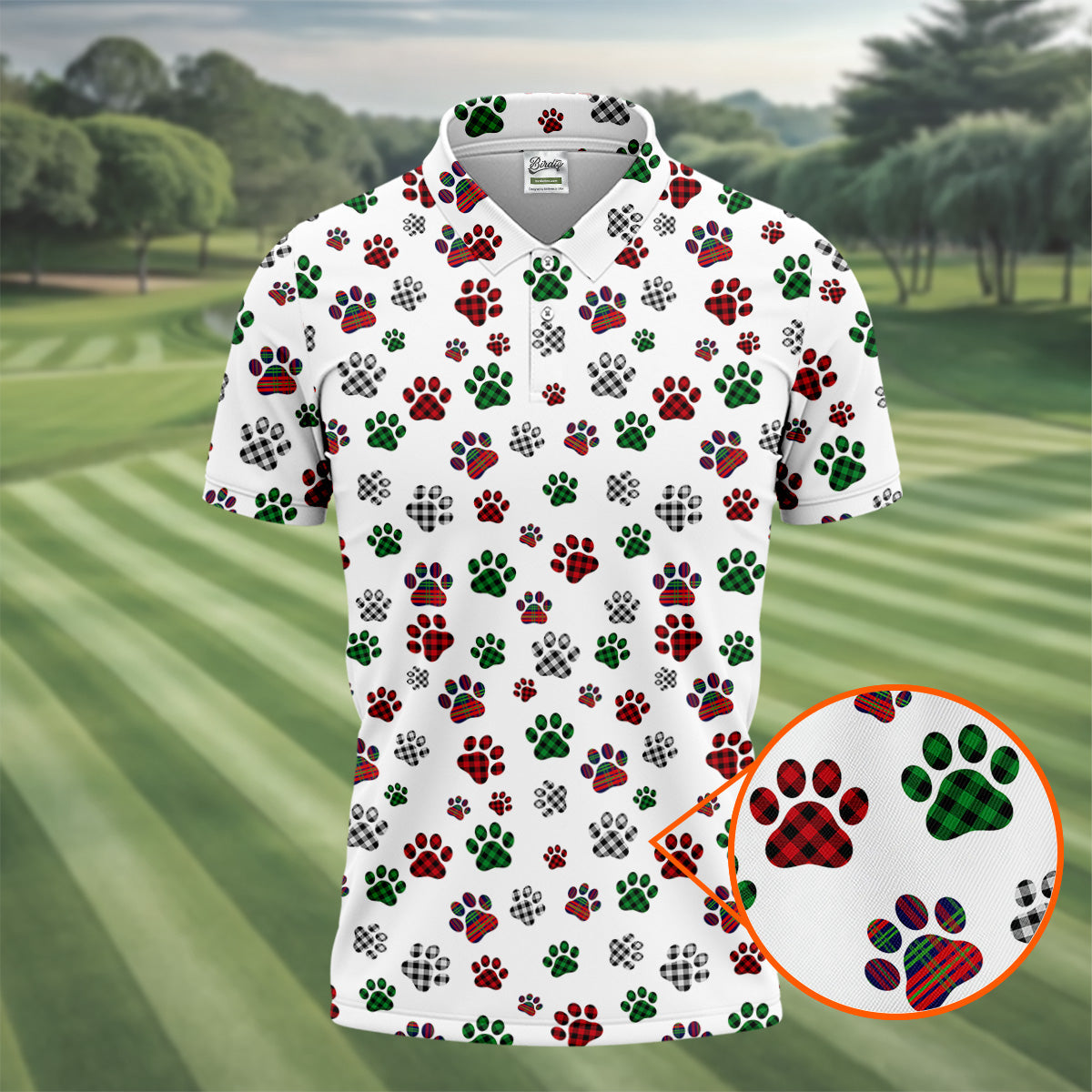 A Heartbeat At My Feet Paw Print Polo Shirt Dog Lover Gift Unique Gift For Golfer Polo Shirts For Men