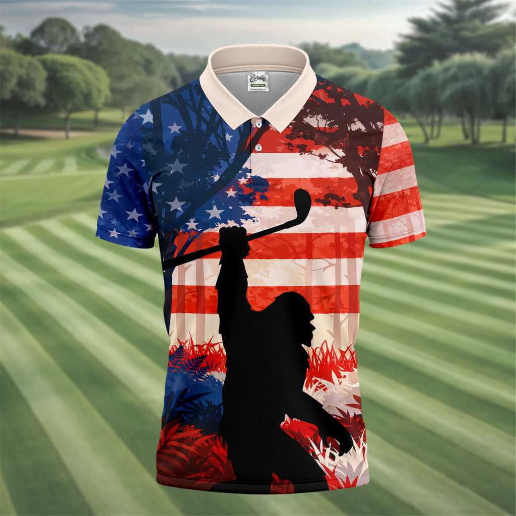 Not All Who Wander Are Lost Funny Bigfoot Golf Tops For Men, 250th Patriotic Golf Shirt, Polo Shirts For Men
