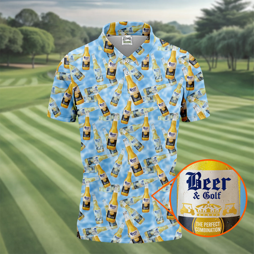 Beer And Golf The Perfect Combination Men's Funny Golf Shirts, Golf Shirts For Men, Polo Shirts For Men