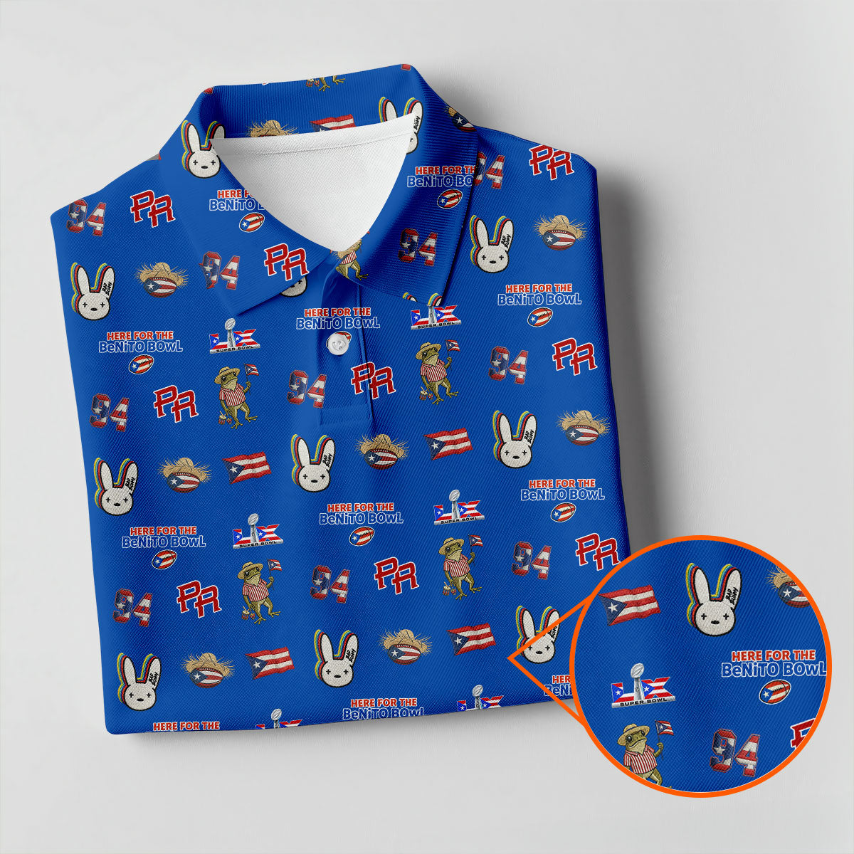 Here For The Benito Bowl Football Theme Blue Men Polo, American Football League Gift Ideas For Football Fans