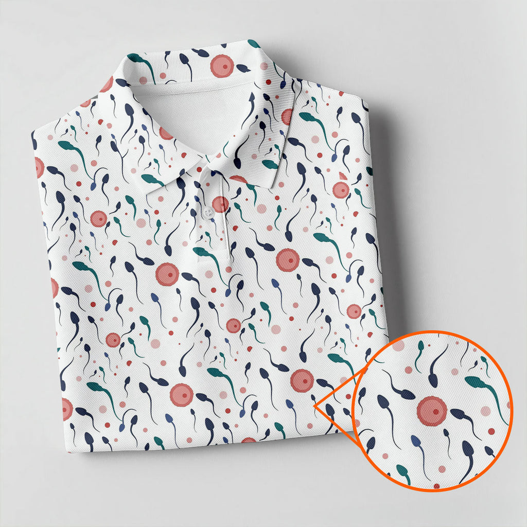 Funny Crazy Egg Fertilization White Golf Shirt, Golf Gifts For Valentine's Day, Polo Shirts For Men