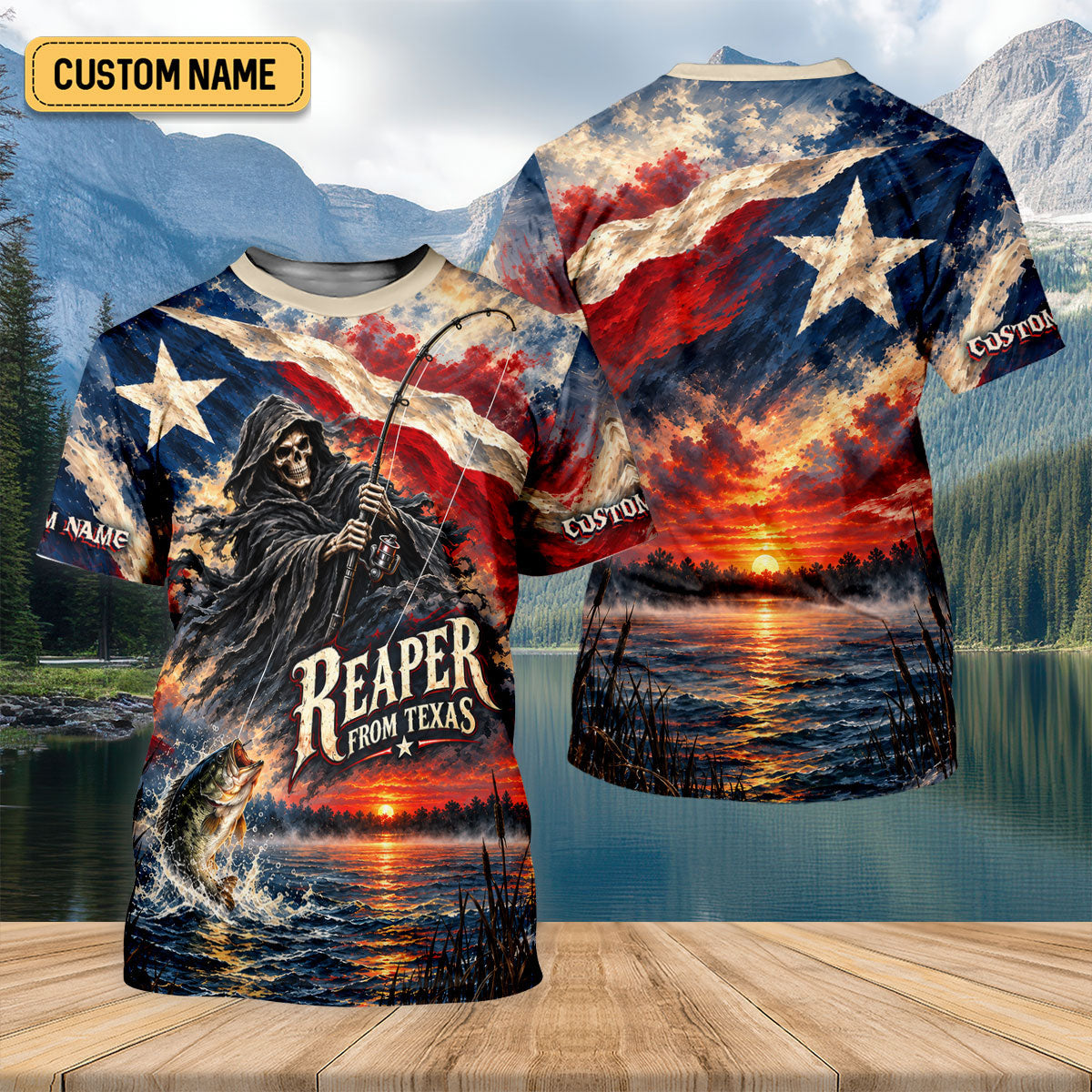 Reaper From Texas Bass Fishing UPF Shirt, Fishing Jersey, Fishing Apparel For Women