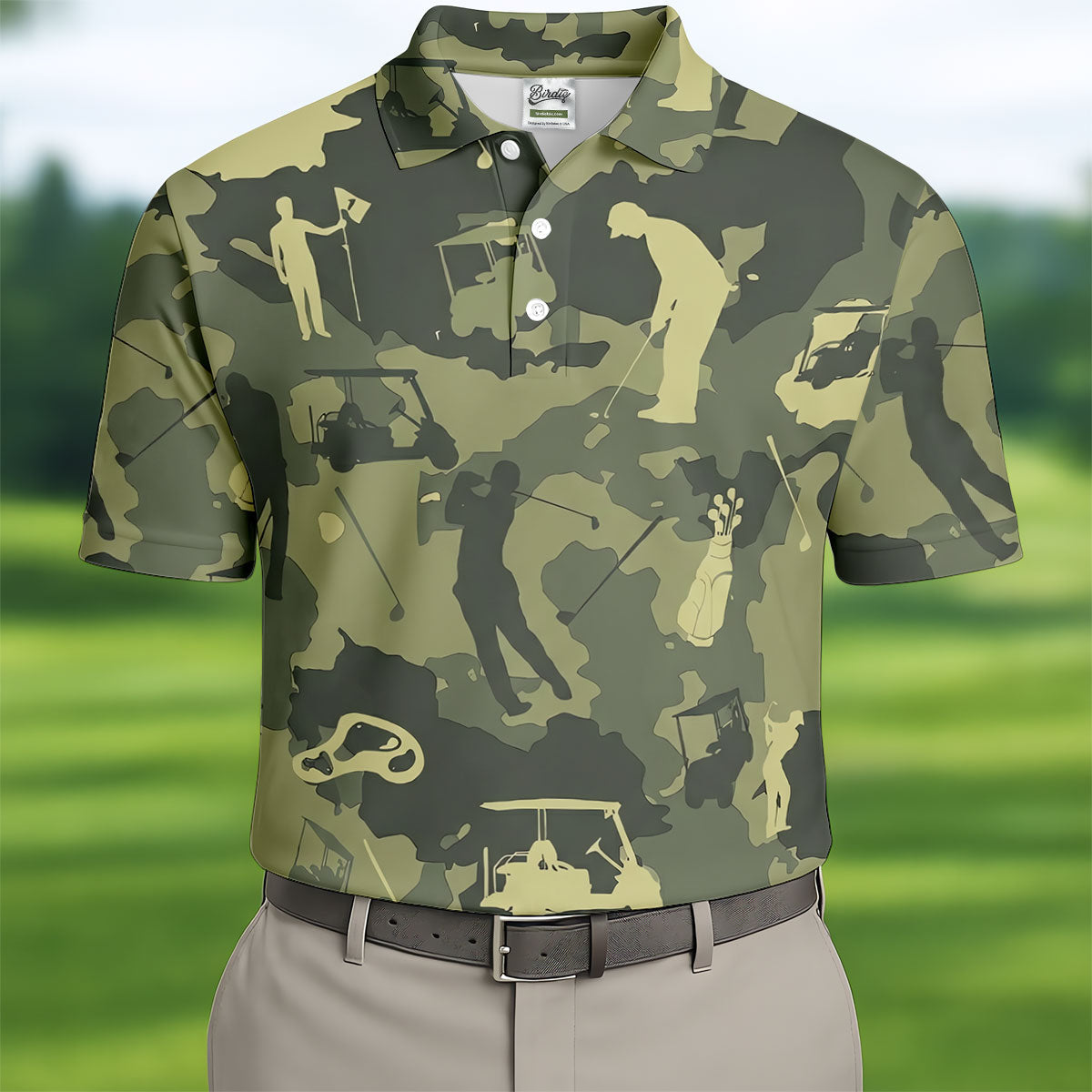 Golf Pose Camo Golf Shirt, Golf Tops For Men, Golf Shirts For Men, Golf Gift For Men