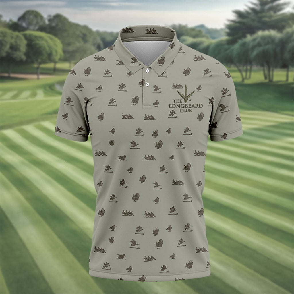 The Longbeard Club Turkey Hunting Father's Day Golf Shirt, Dad Golf Shirt, Golf Gift For Dad