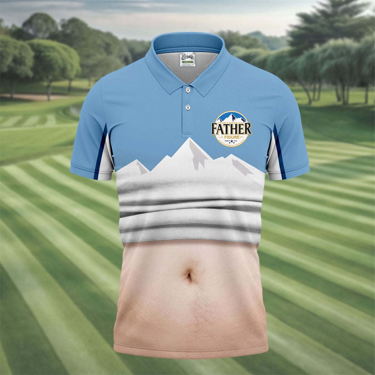 It's Not A Dad Bod It's A Father Figure Men's Funny Golf Polo Shirts, Father's Day Golf Shirt, Golf Gift For Dad