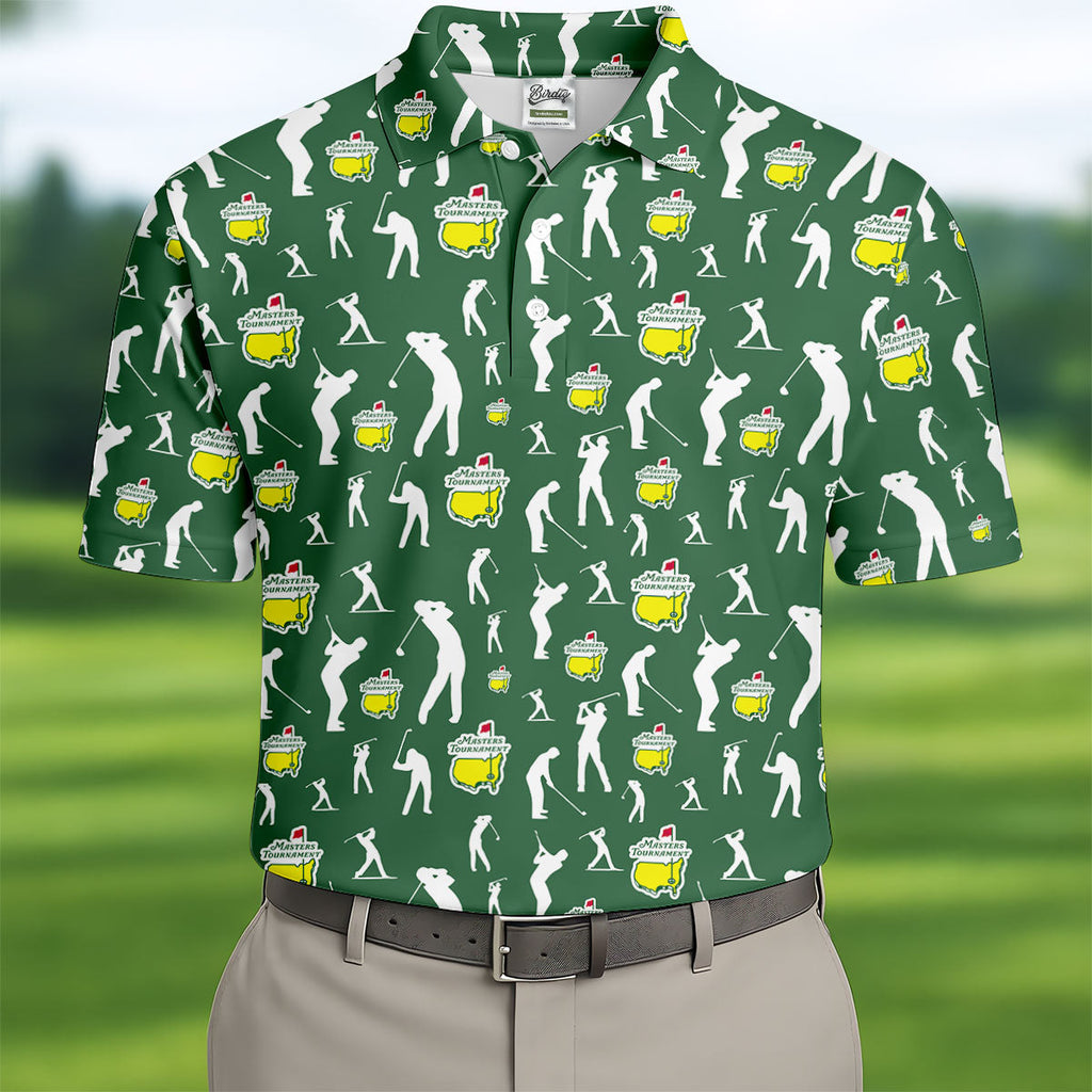 Golf Tournament Golfer Pose Performance Golf Shirt, Golf Tops For Men, Golf Shirts For Men