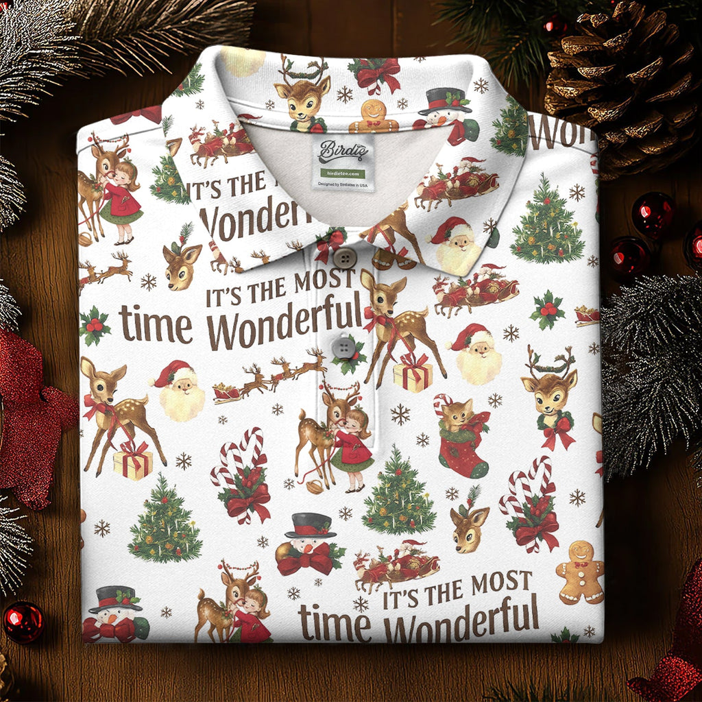 It's The Most Wonderful Time Christmas Golf Shirt, Cute Golf Outfit, Polo Shirts For Men, Golf Gift For Men