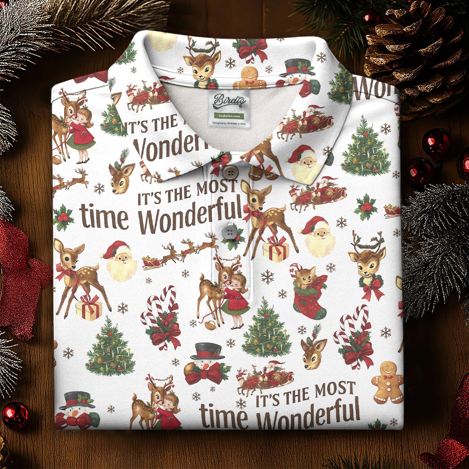 It's The Most Wonderful Time Christmas Golf Shirt, Cute Golf Outfit, Polo Shirts For Men, Golf Gift For Men