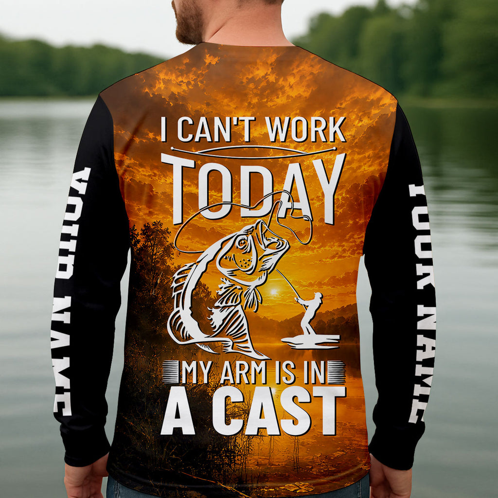 I Cant Work Today My Arm Is In A Cast UPF Shirt, Fishing Shirt For Men, Bass Fishing Shirt