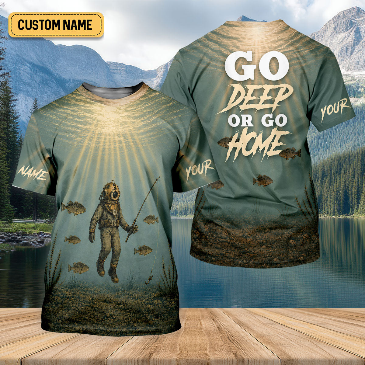 Go Deep Or Go Home Underwater Fishing UPF Shirt, Womens Fishing Shirts, Fishing Apparel