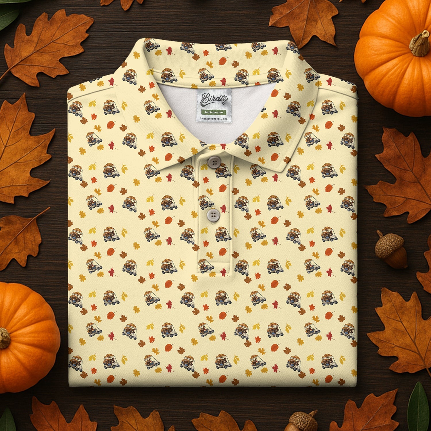 Thanksgiving Turkey Golf Cart Golf Polo Shirts, Polo Shirts For Men, Cool Golf Gift, Golfing Apparel