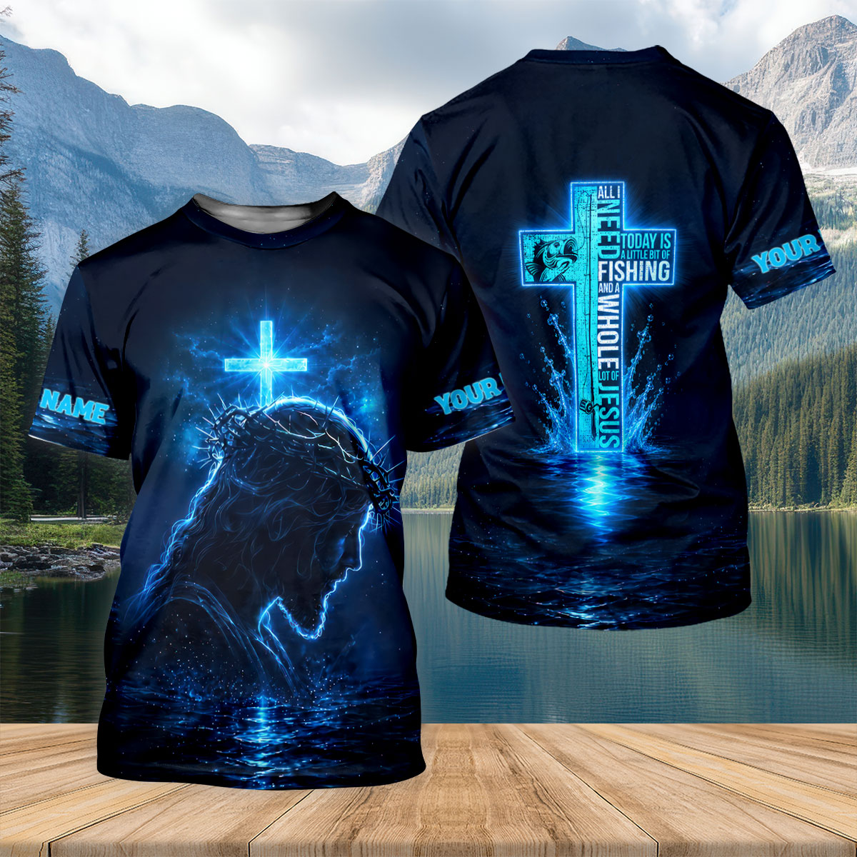 All I Need Today Is Fishing And Jesus UPF Shirt, Fishing Shirts, Mens Fishing Apparel