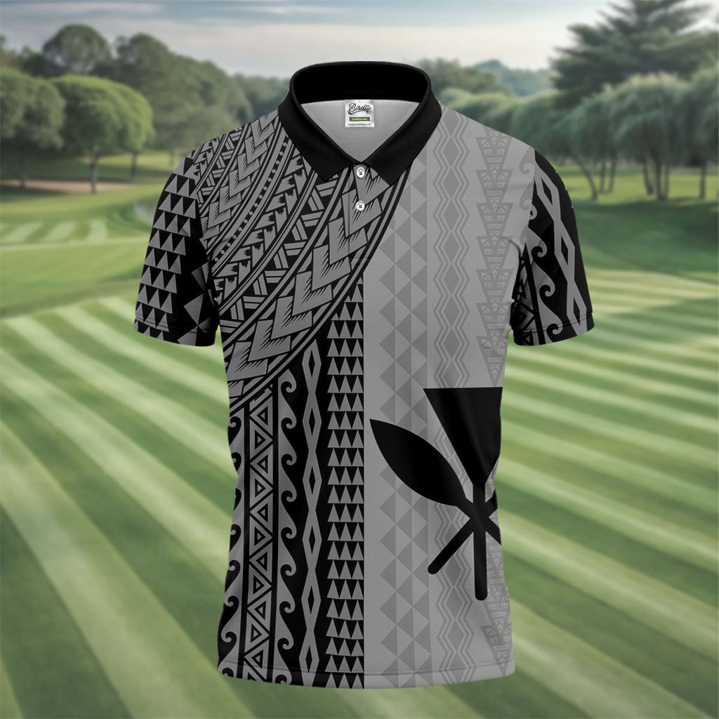 Polynesian Tribal Pattern Vintage Golf Shirt, Hawaiian Golf Shirt, Polo Shirts For Men