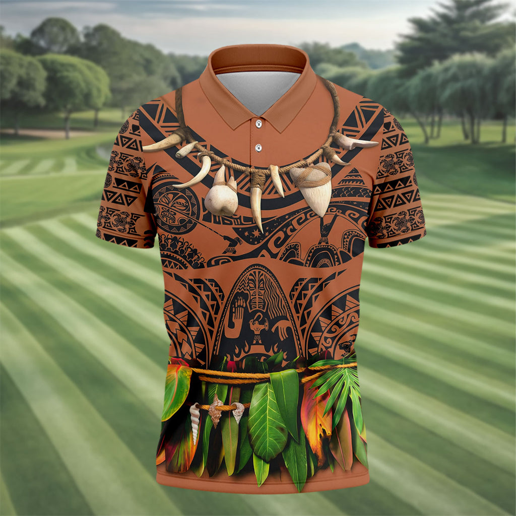 Cartoon Costume Hawaiian Golf Shirt, Men's Funny Golf Shirts, Polo Shirts For Men