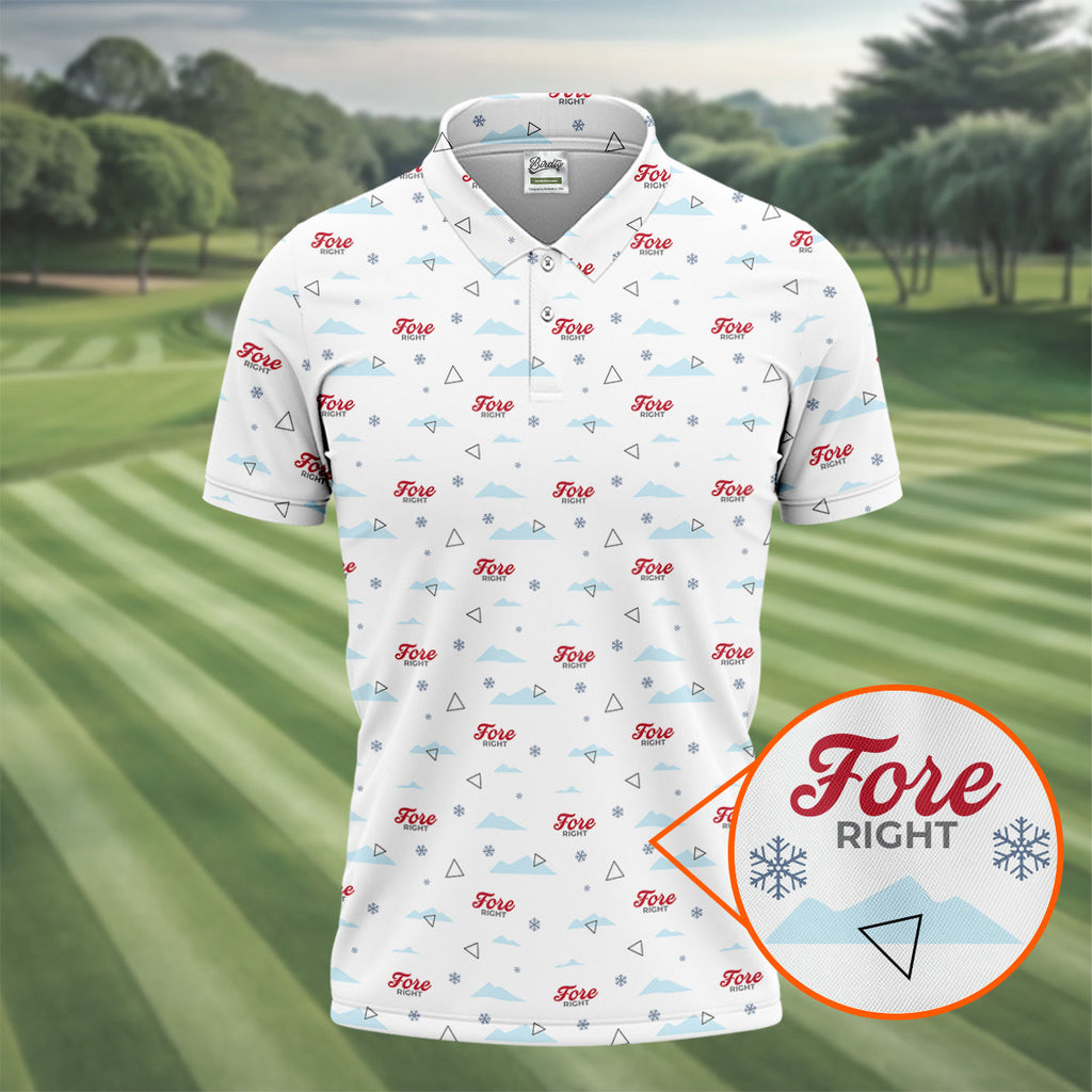 Fore Right Men's Funny Golf Shirts, Golf And Beer Polo ShirtFor Men, Golf Shirts For Men
