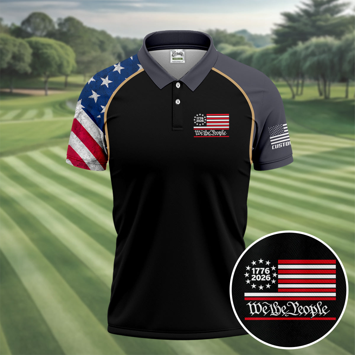 1776-2026 We The People 4th Of July Golf Shirt, Patriotic Golf Shirt, 250 Years Of America Golf Shirts For Men