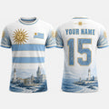 Sol de Mayo Fooball Shirt, Uruguay Flag V-NeckMen Football Lover, Football Gifts